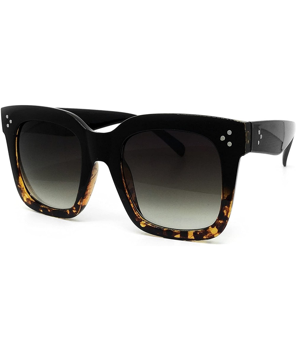 Oversized 1762 Premium Oversize XXL Women Men Style Fashion Mirror Tint Sunglasses - Black Brown - CF18GG33QDL $26.33