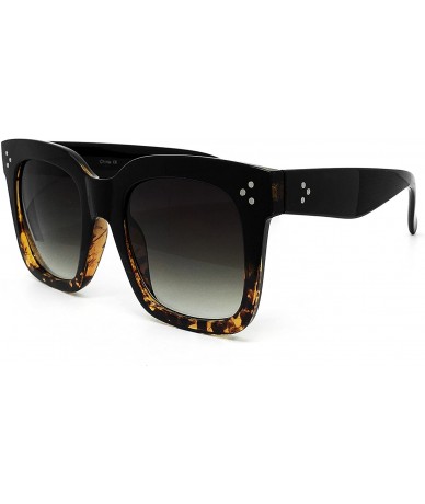 Oversized 1762 Premium Oversize XXL Women Men Style Fashion Mirror Tint Sunglasses - Black Brown - CF18GG33QDL $26.33