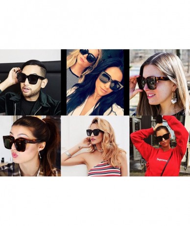 Oversized 1762 Premium Oversize XXL Women Men Style Fashion Mirror Tint Sunglasses - Black Brown - CF18GG33QDL $26.33