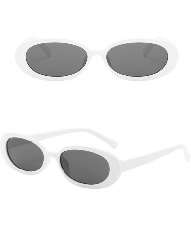 Round Mini Vintage Retro Extra Narrow Oval Round Skinny Cat Eye Sun Glasses Clout Goggles - A - CA18TDW75II $16.83