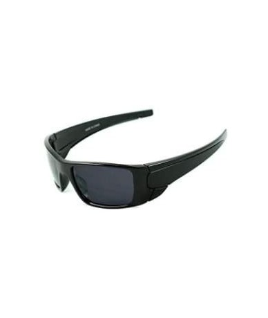 Sport Anti-Glare Polarized Wrap Sports Inspired Sunglasses - Glossy Black - C111QIR0TZH $23.69