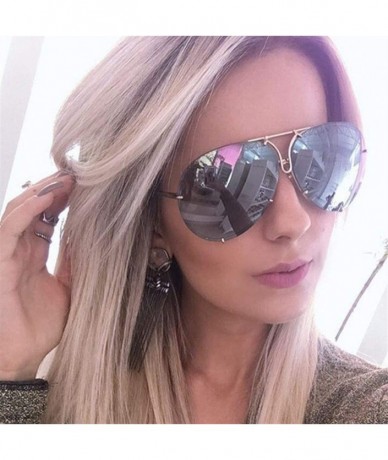 Oval Sunglasses Women Retro Classic Brand Designer Oval Sunglasses Coating Mirror Lens Shades - Brow Gradient - CP198U83ULM $...