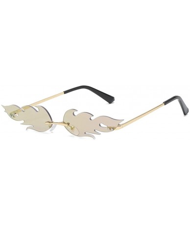 Sport Trend Flowing Flame Sunglasses Men Women Metal Frameless Street Beat Sports UV400 Sunglasses - A5 - CV18XMZ9DLS $18.65