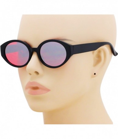 Square Elegant Retro Oval Mod Cat Eye Women Vintage Clout Goggles Supreme Cool Sunglasses - Red Mirror - C618D8RQX4T $18.67