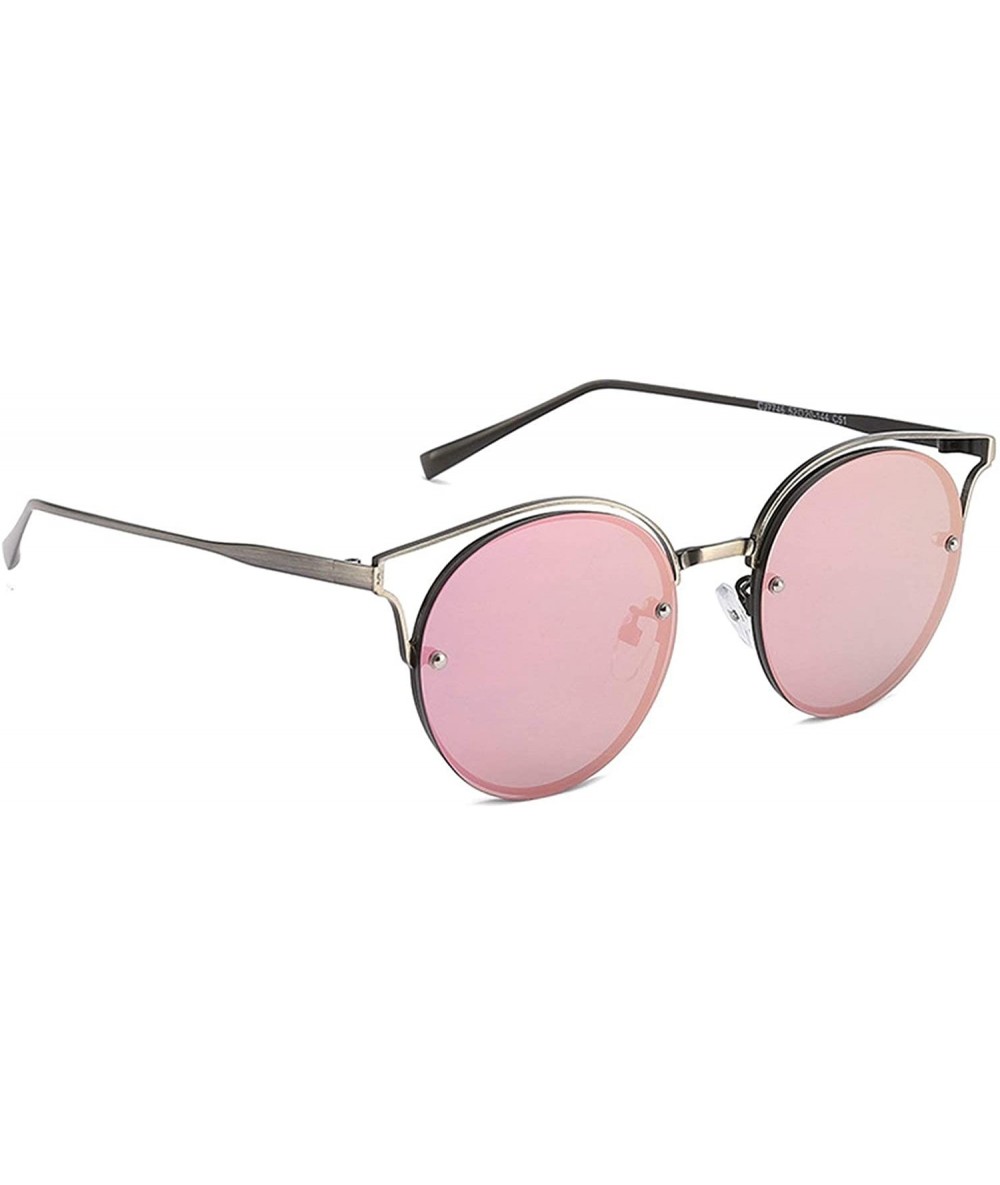 Oversized Vintage Classic Retro Round Sunglasses for Unisex Metal AC UV 400 Protection Sunglasses - Purple - CL18SAS065A $44.76