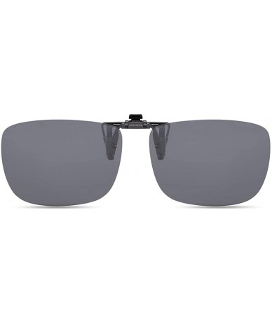 Rectangular Polarized Clip On Sunglasses Over Prescription Glasses for Men Women UV Protection - Grey - CD18QQNQYST $22.37