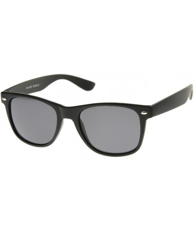 Wayfarer Classic 80's Retro Matte Frame Wide Temples Horn Rimmed Sunglasses 54mm - Matte Black / Smoke - CL12KRZC5O3 $18.83