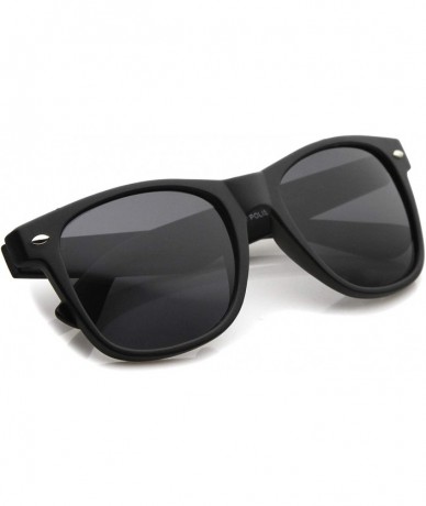 Wayfarer Classic 80's Retro Matte Frame Wide Temples Horn Rimmed Sunglasses 54mm - Matte Black / Smoke - CL12KRZC5O3 $18.83