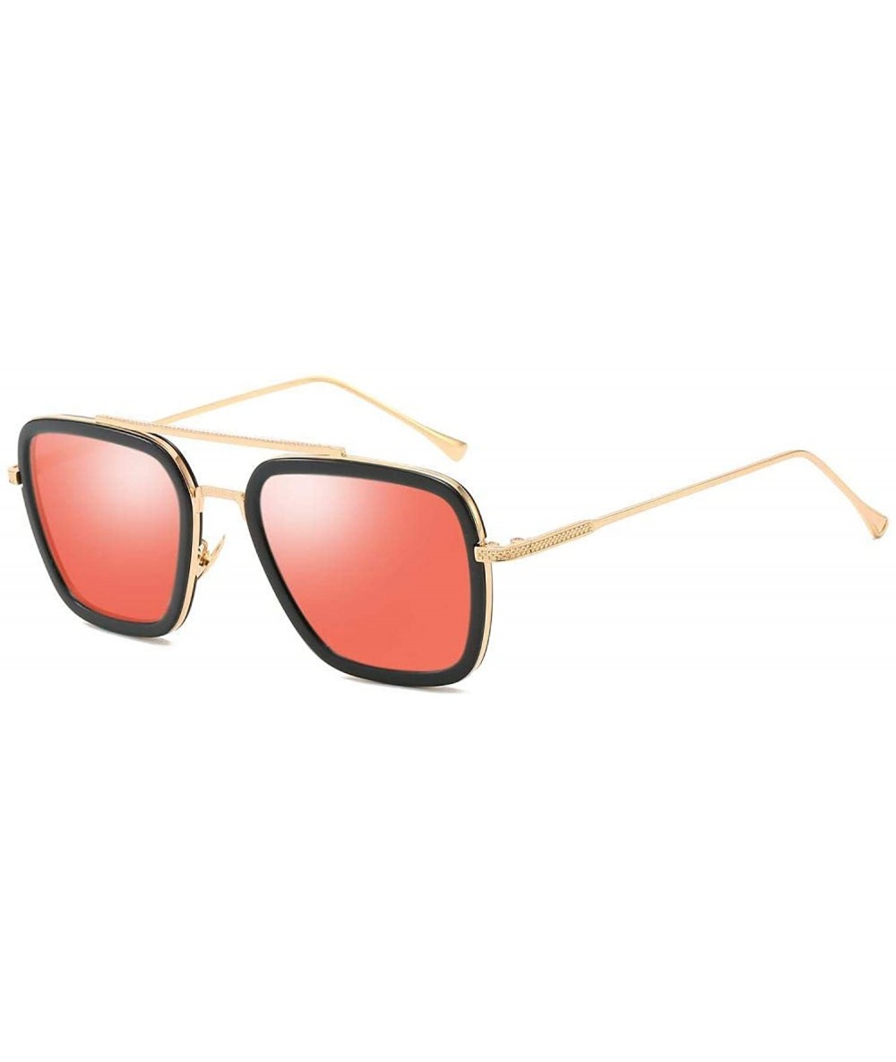 Oversized Sunglasses Glasses Rectangle Vintage Sun Retro Steampunk Eyewear - Tn3 - CL197Y6T2IK $32.22