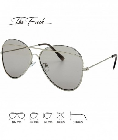 Rimless Metal Crossbar Fashion Color Tinted Flat Lens Stylish Sunglasses with Gift Box - 3-silver - C218695ZMYS $24.29