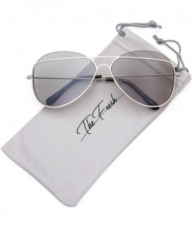 Rimless Metal Crossbar Fashion Color Tinted Flat Lens Stylish Sunglasses with Gift Box - 3-silver - C218695ZMYS $24.29