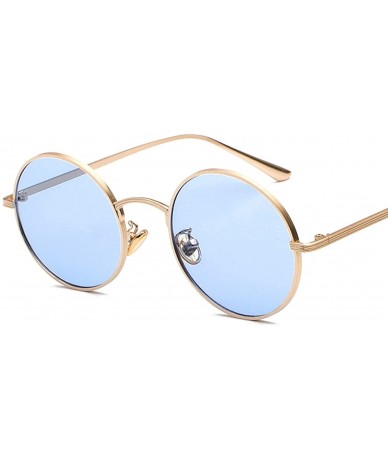 Oval Fashion Tinted Color Lens Round Sunglasses Women Retro Punk Metal Frame Eye Vintage Tiny Men Sun Glasses - 8 - CA198ZKCA...