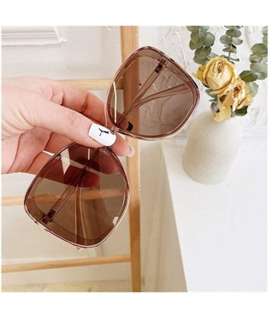 Round Oversized Sunglasses for Women Shades Big Round Sun Glasses Eyewear UV400 - Brown Brown - CV1906D2HWQ $21.58