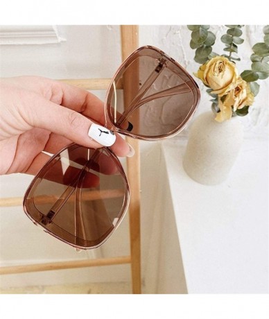 Round Oversized Sunglasses for Women Shades Big Round Sun Glasses Eyewear UV400 - Brown Brown - CV1906D2HWQ $21.58