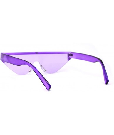 Cat Eye Womens Futuristic Flat Top Half Rim Cat Eye Sunglasses - All Purple - CL19744527L $24.22