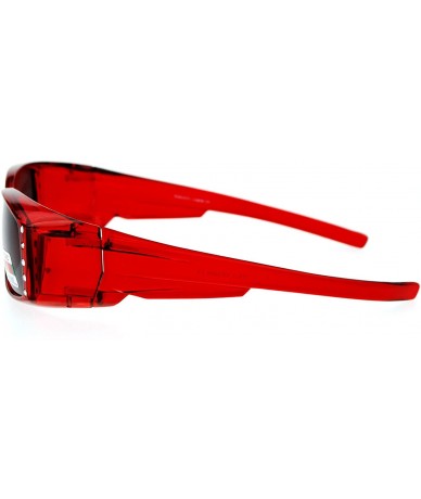 Rectangular Womens Rhinestone Rectangular Polarized Fit Over Glasses Sunglasses Red - CH11YHJ9HCT $23.27