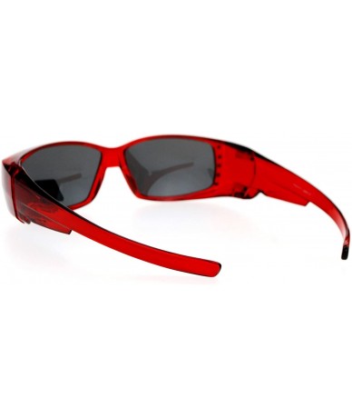 Rectangular Womens Rhinestone Rectangular Polarized Fit Over Glasses Sunglasses Red - CH11YHJ9HCT $23.27