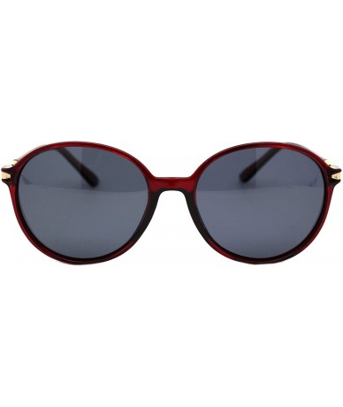 Round Polarized Lens Womens Sunglasses Retro Round Fashion Shades UV 400 - Red (Black) - CF192RSU6DW $22.41