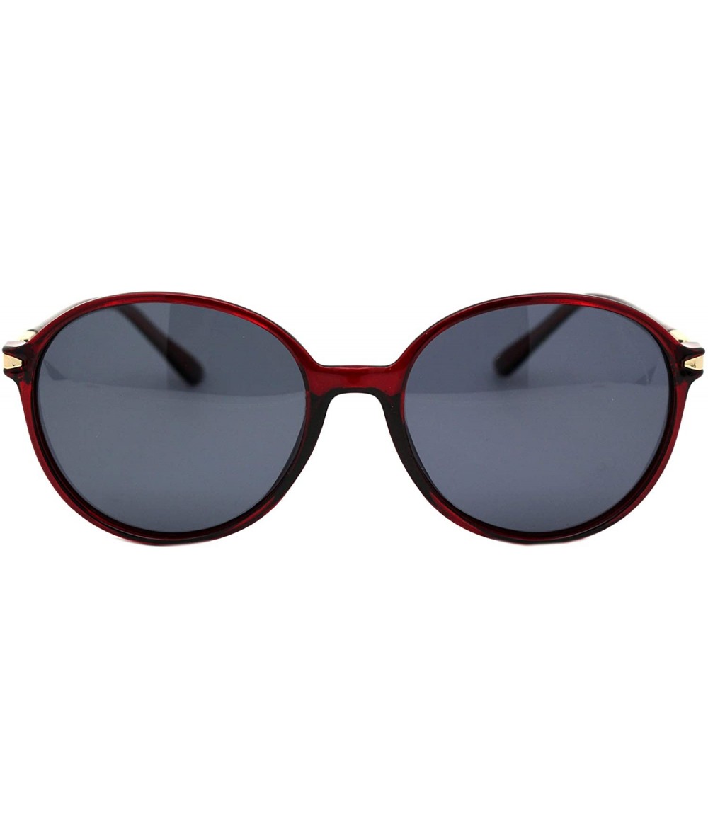 Round Polarized Lens Womens Sunglasses Retro Round Fashion Shades UV 400 - Red (Black) - CF192RSU6DW $22.41