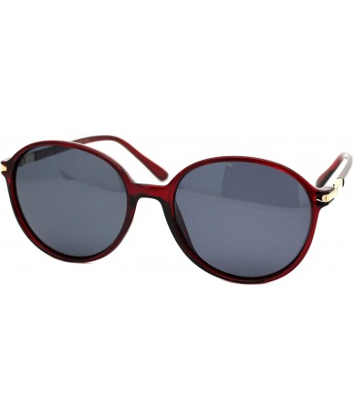 Round Polarized Lens Womens Sunglasses Retro Round Fashion Shades UV 400 - Red (Black) - CF192RSU6DW $22.41