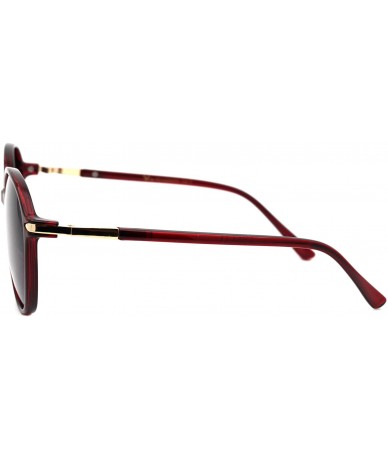 Round Polarized Lens Womens Sunglasses Retro Round Fashion Shades UV 400 - Red (Black) - CF192RSU6DW $22.41