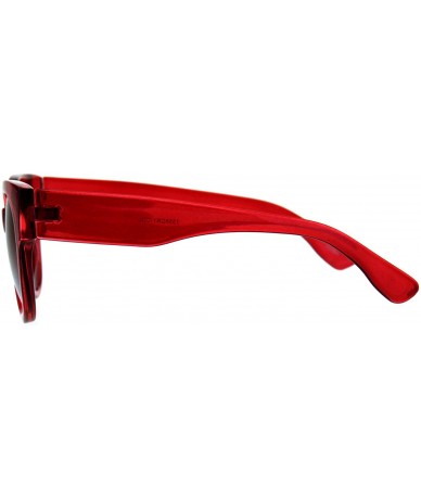 Square Womens Designer Fashion Sunglasses Square Translucent Color Frame UV 400 - Red - CY18D84HL7C $19.79