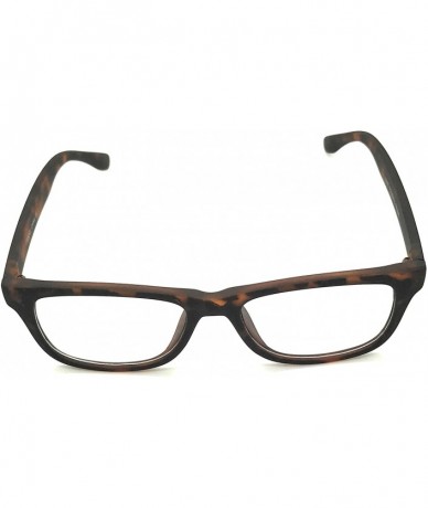 Rectangular Matt Retro Unisex Plastic Fashion Clear Lens Glasses - Matt Tortoise - CY185644AKQ $17.46