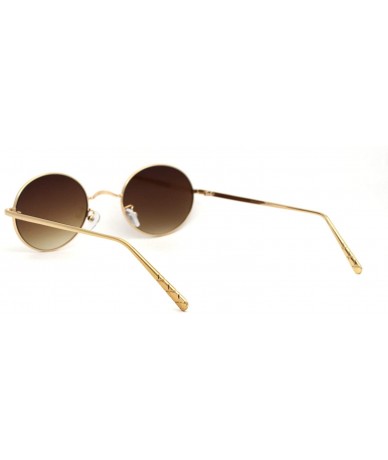 Oval Womens Oval Round Dad Shade Metal Rim Retro Sunglasses - Gold Brown Brown - CL18AH95ETC $23.31