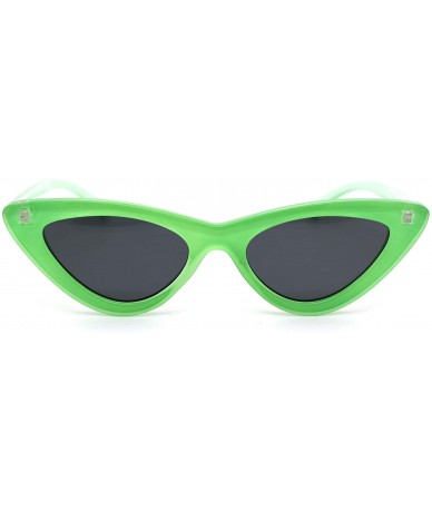 Cat Eye Womens Mirrored Retro Mod Gothic Cat Eye Plastic Sunglasses - Green Black - CB18WTNCIH0 $24.28