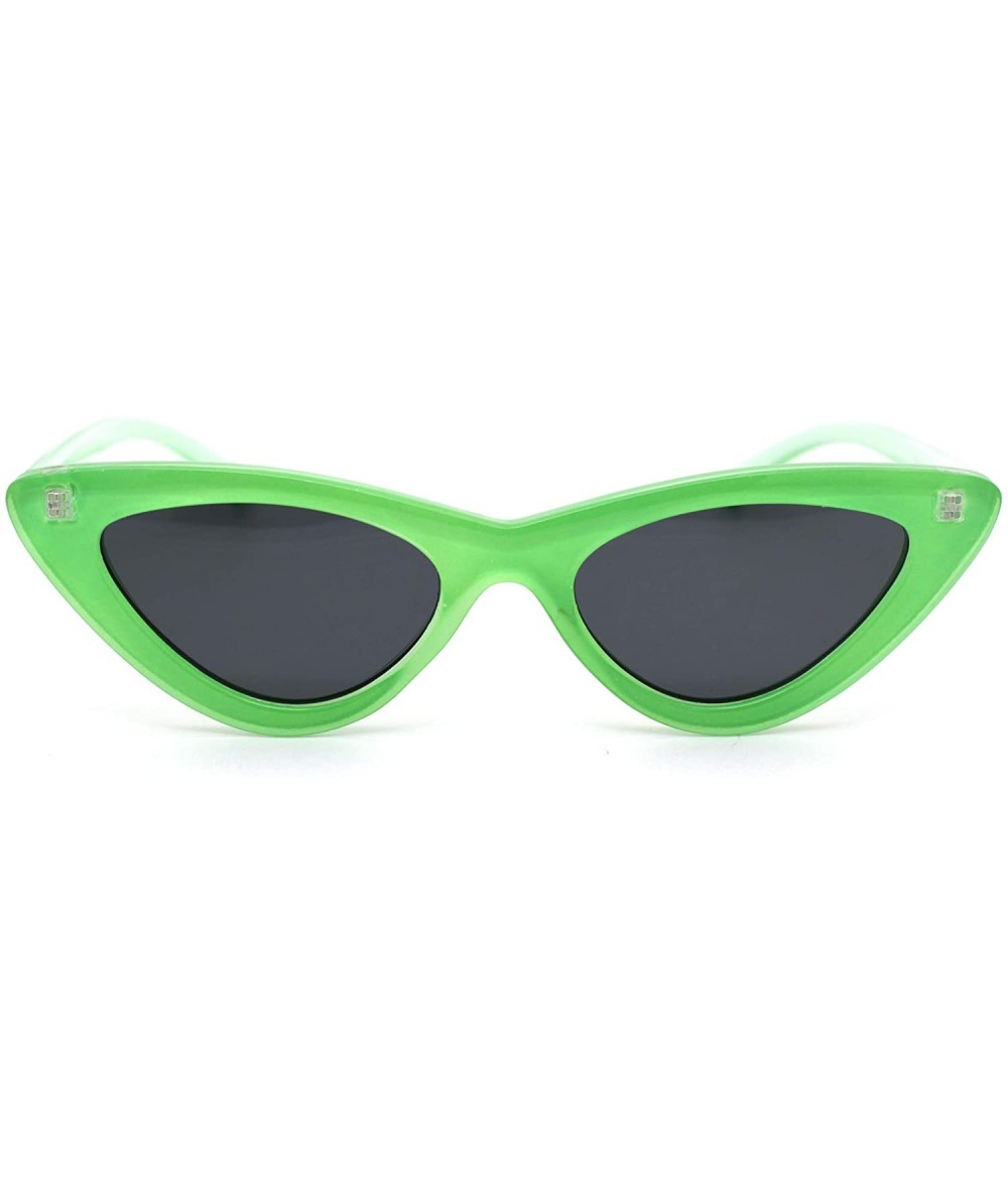 Cat Eye Womens Mirrored Retro Mod Gothic Cat Eye Plastic Sunglasses - Green Black - CB18WTNCIH0 $24.28