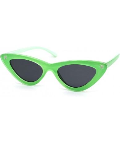 Cat Eye Womens Mirrored Retro Mod Gothic Cat Eye Plastic Sunglasses - Green Black - CB18WTNCIH0 $24.28