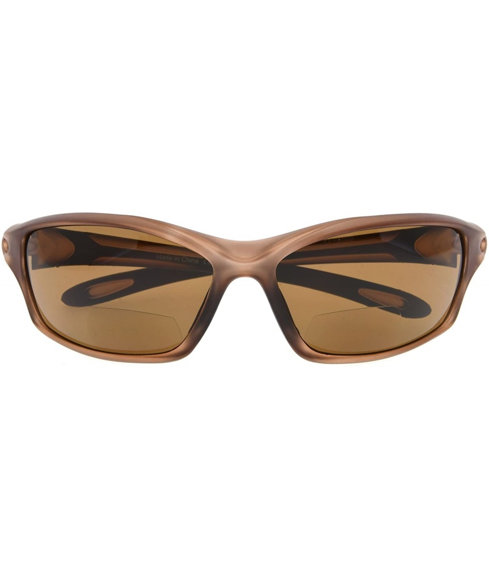 Sport TR90 Bifocal Unbreakable Frame For Sports Running Fishing Golf Cycling Sunglasses - Matte Brown - C5189AXGKSA $40.55