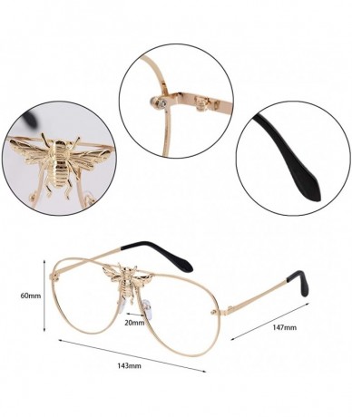 Semi-rimless Fashion Punk Sunglasses for Women Men - Square Glasses Matel Frame UV400 Protection - Gold Frame Brown Lens - CF...