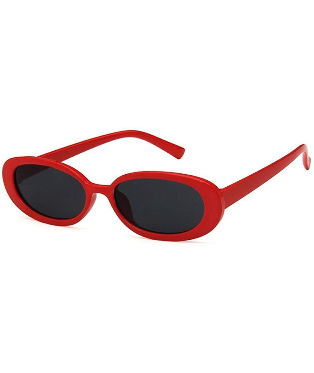 Oval Sunglasses New Trend Personaltiy Small Oval Frame Travel Outdoor Stripe Sun 8 - 3 - CH18YLZDS8Q $17.71