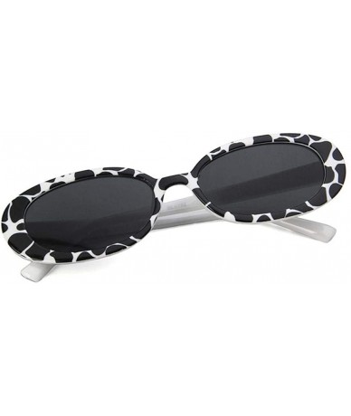 Oval Sunglasses New Trend Personaltiy Small Oval Frame Travel Outdoor Stripe Sun 8 - 3 - CH18YLZDS8Q $17.71