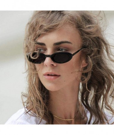 Oval Sunglasses New Trend Personaltiy Small Oval Frame Travel Outdoor Stripe Sun 8 - 3 - CH18YLZDS8Q $17.71