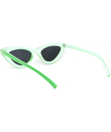 Cat Eye Womens Mirrored Retro Mod Gothic Cat Eye Plastic Sunglasses - Green Black - CB18WTNCIH0 $24.28