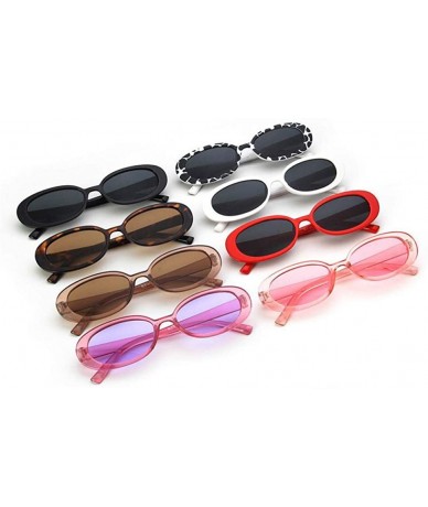 Oval Sunglasses New Trend Personaltiy Small Oval Frame Travel Outdoor Stripe Sun 8 - 3 - CH18YLZDS8Q $17.71