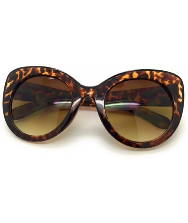 Oversized Oversized Cat Eye Vintage Inspired Super Bold Retro Designer Sunglasses - Brown - CN17YWEQC3N $18.18