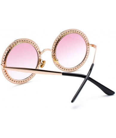 Round Round Diamond Sunglasses Multicolor Glasses Gold Frame Transparent Drill Suits Catwalk Chrismas Gifts - CM18A35H9YM $41.70