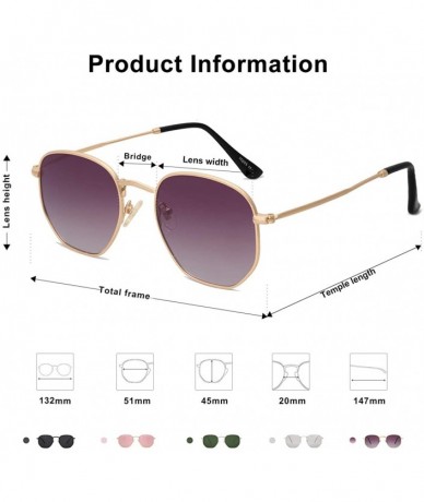 Aviator Small Square Polarized Sunglasses for Men and Women Polygon Mirrored Lens SJ1072 - CY18R2GNGLE $25.16