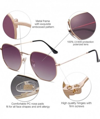 Aviator Small Square Polarized Sunglasses for Men and Women Polygon Mirrored Lens SJ1072 - CY18R2GNGLE $25.16