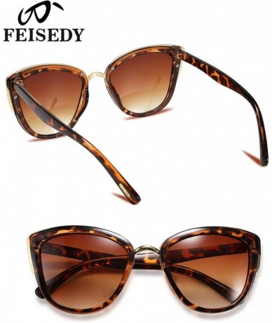 Oversized Cateye Sunglasses Women Vintage Cat Eye Female Ladies Sun Glasses B2498 - Leopard - CO18SYLNCR0 $22.98