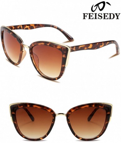 Oversized Cateye Sunglasses Women Vintage Cat Eye Female Ladies Sun Glasses B2498 - Leopard - CO18SYLNCR0 $22.98