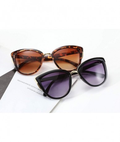 Oversized Cateye Sunglasses Women Vintage Cat Eye Female Ladies Sun Glasses B2498 - Leopard - CO18SYLNCR0 $22.98