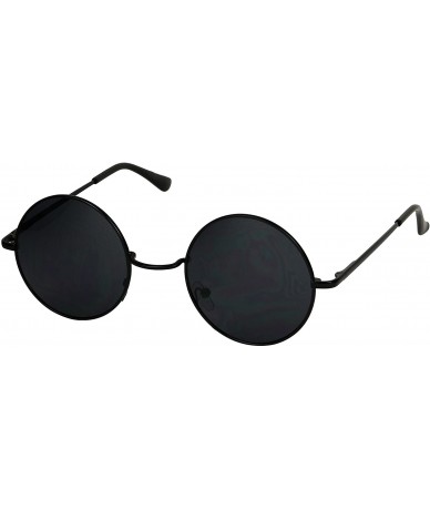 Aviator Retro John Lennon Style Sunglasses Round Colorful Tint Groovy Hippie Wire Shades - Black - CA1923D00TE $20.04