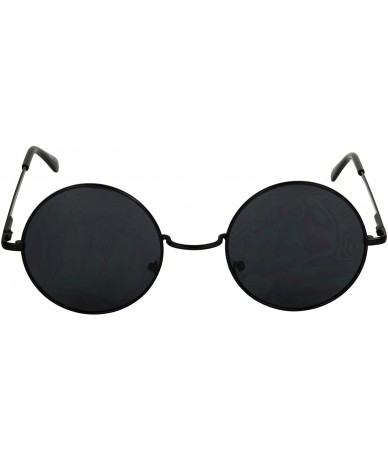 Aviator Retro John Lennon Style Sunglasses Round Colorful Tint Groovy Hippie Wire Shades - Black - CA1923D00TE $20.04