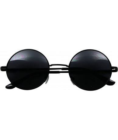 Aviator Retro John Lennon Style Sunglasses Round Colorful Tint Groovy Hippie Wire Shades - Black - CA1923D00TE $20.04