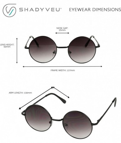 Aviator Retro John Lennon Style Sunglasses Round Colorful Tint Groovy Hippie Wire Shades - Black - CA1923D00TE $20.04