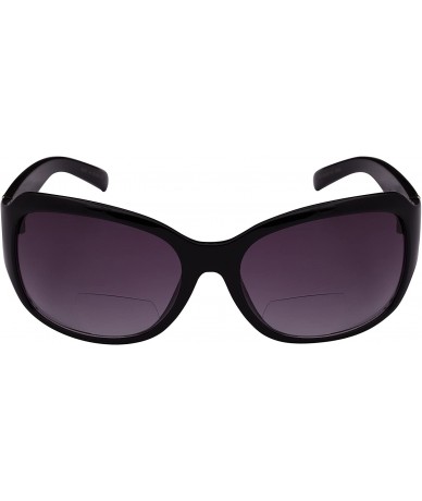 Square Women's Oversized Bifocal Sunglasses with Gold Trim 31968-BFAP2.00-1 (Black) - Black - C7121LD2HI9 $20.24